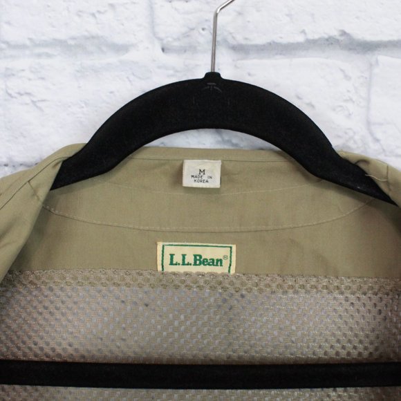 Vintage LL Bean Khaki Multi Pocket Fly Fishing Lined Vest Size M - Picture 6 of 8